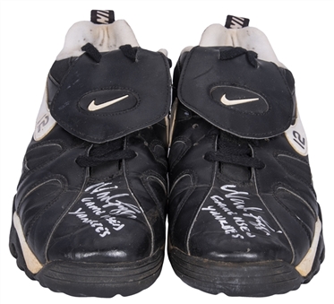 Wade Boggs Game Used & Signed Pair of Baseball Shoes (Boggs LOA)